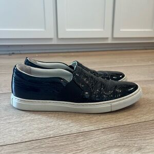 Lanvin Women’s Black Patent Leather Sneaker Loafers Slip On Size 37/6 US